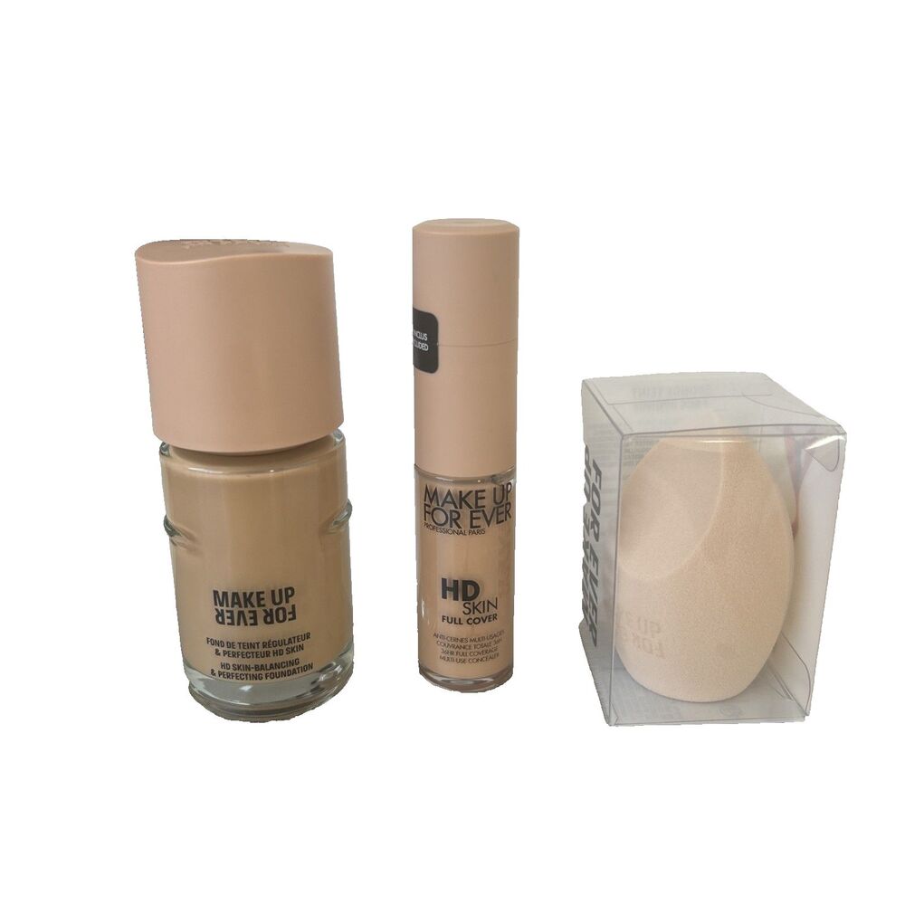 Make Up For Ever HD Skin Makeup Set Foundation 226N & Concealer 2N26 +Sponge NEW